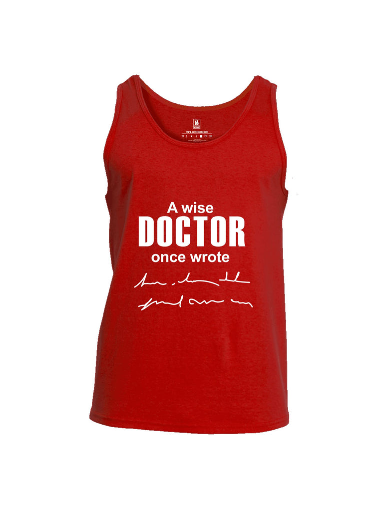 Battleraddle A Wise Doctor Once Wrote White Sleeves Men Cotton Cotton Tank Top