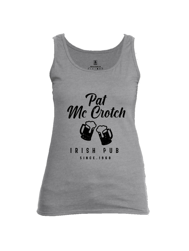 Battleraddle Pat Mc Crotch Irish Pub Since 1968 Black Sleeves Women Cotton Cotton Tank Top