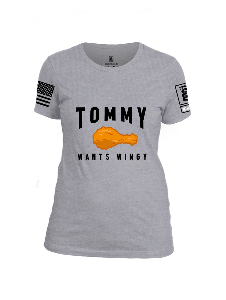 Battleraddle Tommy Wants Wingy Black Sleeves Women Cotton Crew Neck T-Shirt