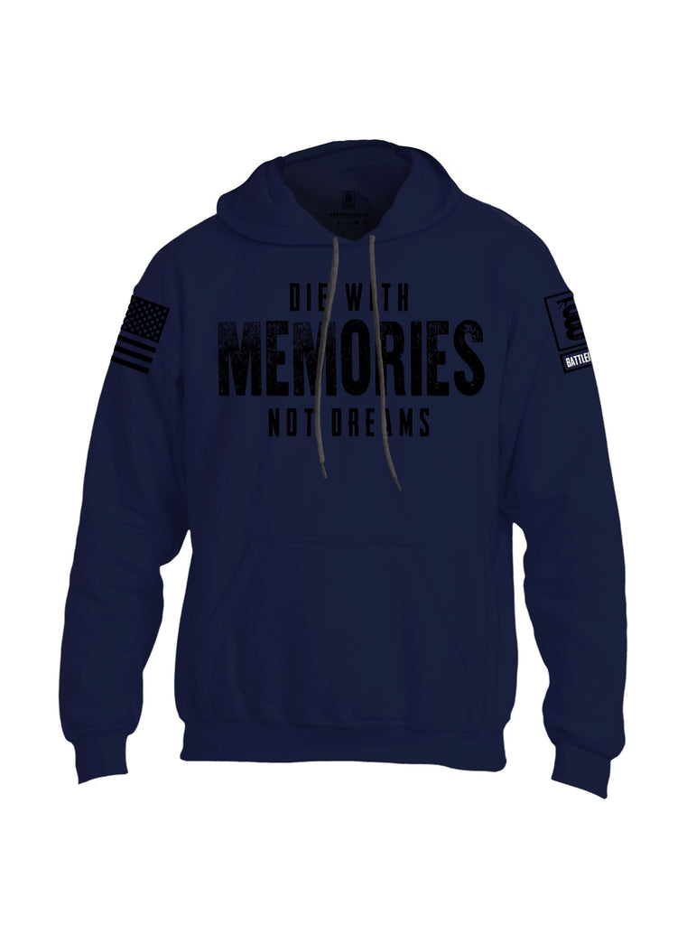 Battleraddle Die With Memories Not Dreams Black Sleeves Uni Cotton Blended Hoodie With Pockets