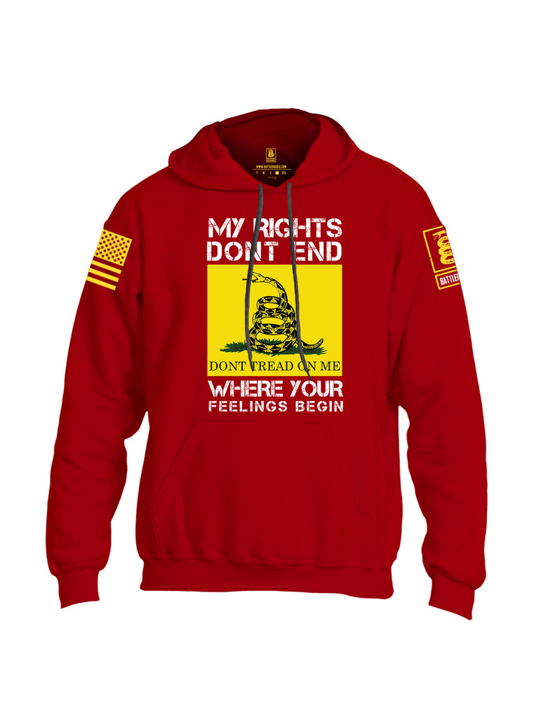 Battleraddle My Rights Dont End Where Your Feelings Begin {sleeve_color} Sleeves Uni Cotton Blended Hoodie With Pockets