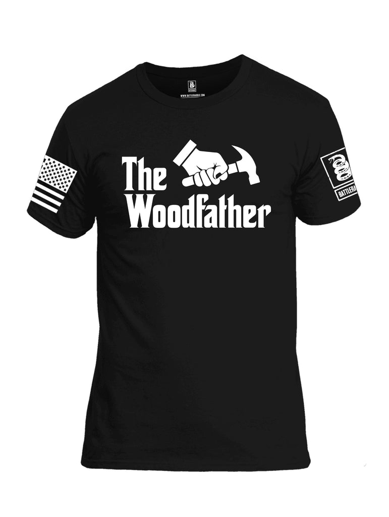 Battleraddle The Woodfather White Sleeves Men Cotton Crew Neck T-Shirt