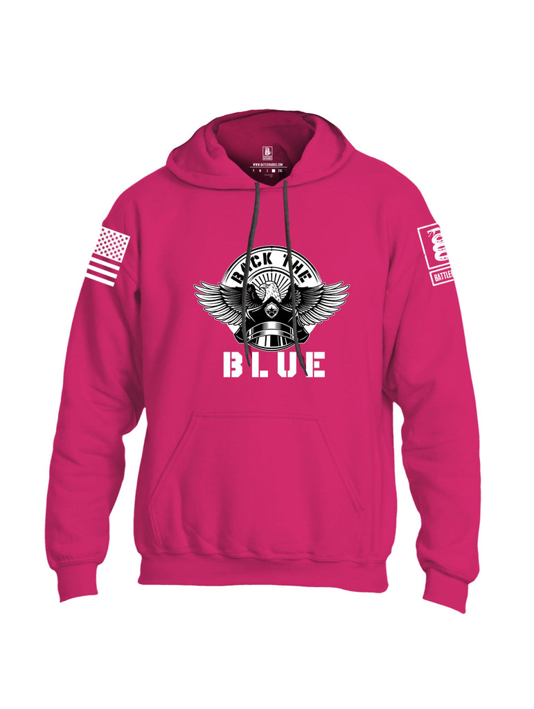 Battleraddle Back The Blue White Sleeves Uni Cotton Blended Hoodie With Pockets