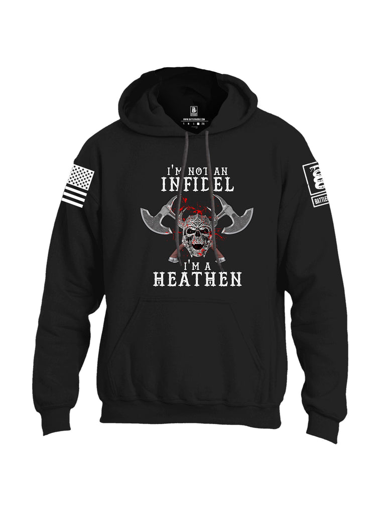Battleraddle Im Not An Infidel Im A Heathen White Sleeves Uni Cotton Blended Hoodie With Pockets