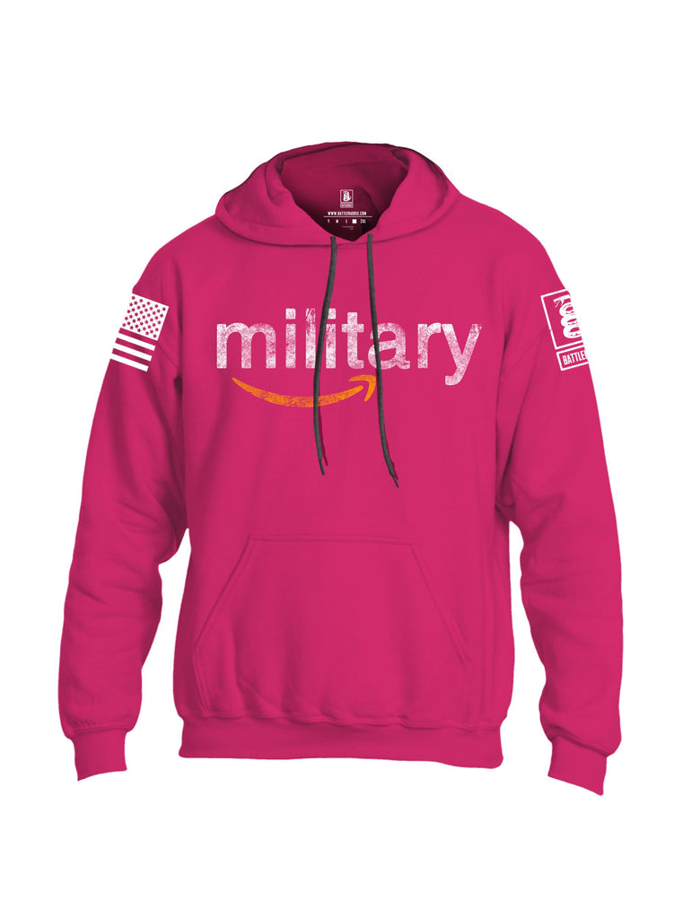 Battleraddle Military  White Sleeves Uni Cotton Blended Hoodie With Pockets