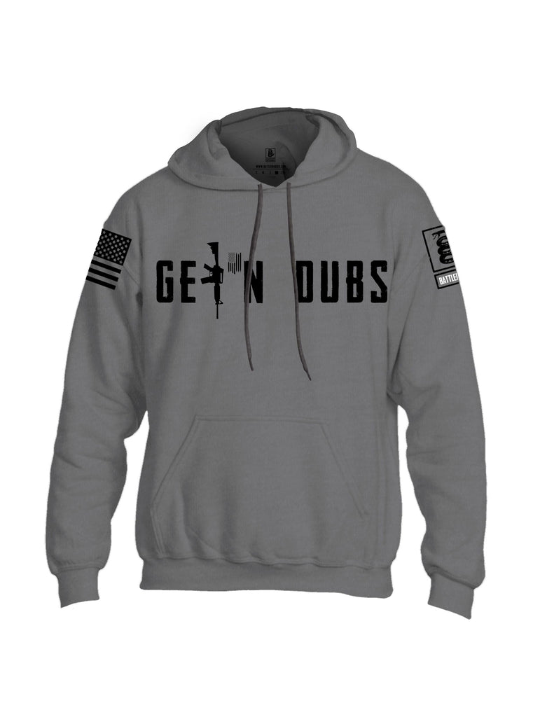 Battleraddle Get'N Dubs White Black Sleeves Uni Cotton Blended Hoodie With Pockets