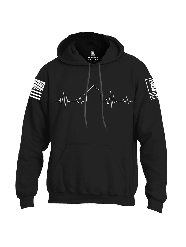 Battleraddle Real Estate Heartbeat White Sleeves Uni Cotton Blended Hoodie With Pockets