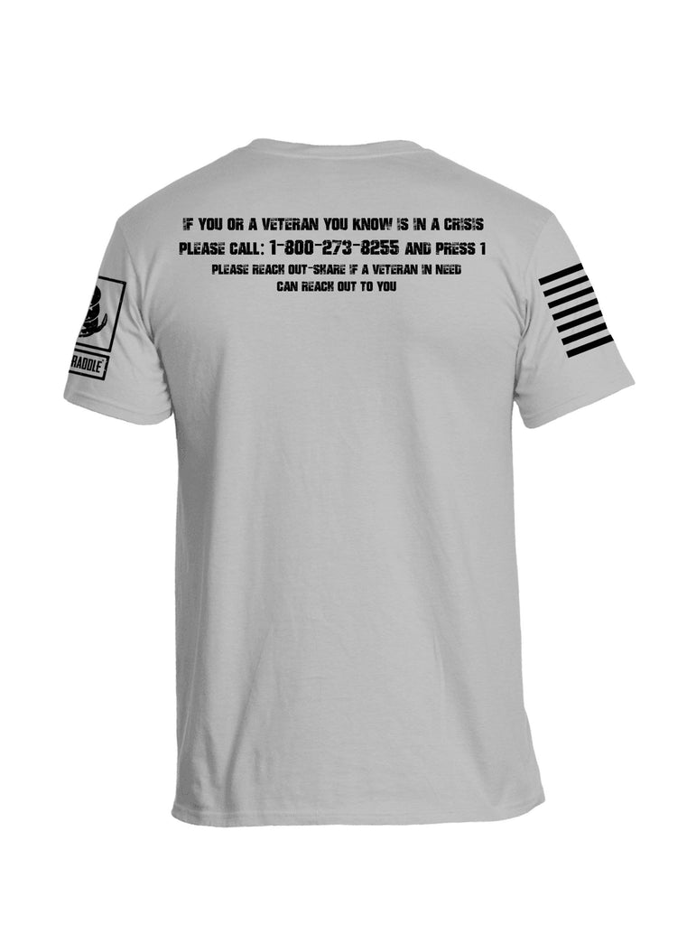 Battleraddle 22 Veterans Die By Suicide A Day White Sleeve Print Mens Cotton Crew Neck T Shirt shirt|custom|veterans|Apparel-Mens T Shirt-cotton