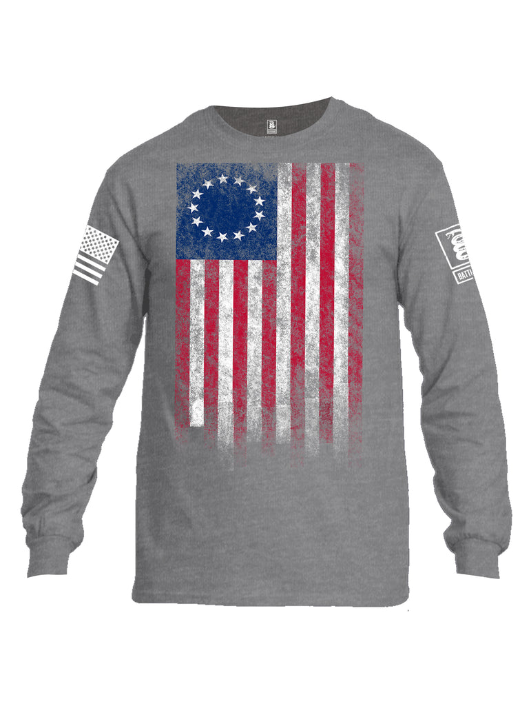 Battleraddle Thirteen Colonies Flag Men Cotton Crew Neck Long Sleeve T Shirt