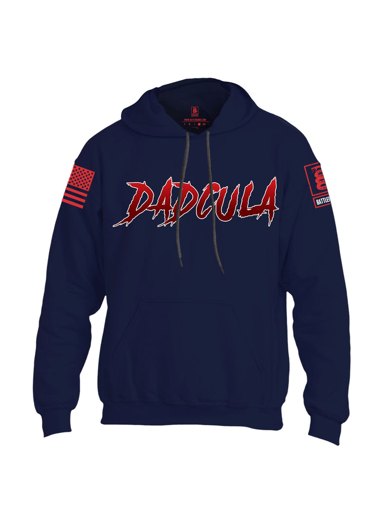 Battleraddle Dadcula Red Sleeves Uni Cotton Blended Hoodie With Pockets