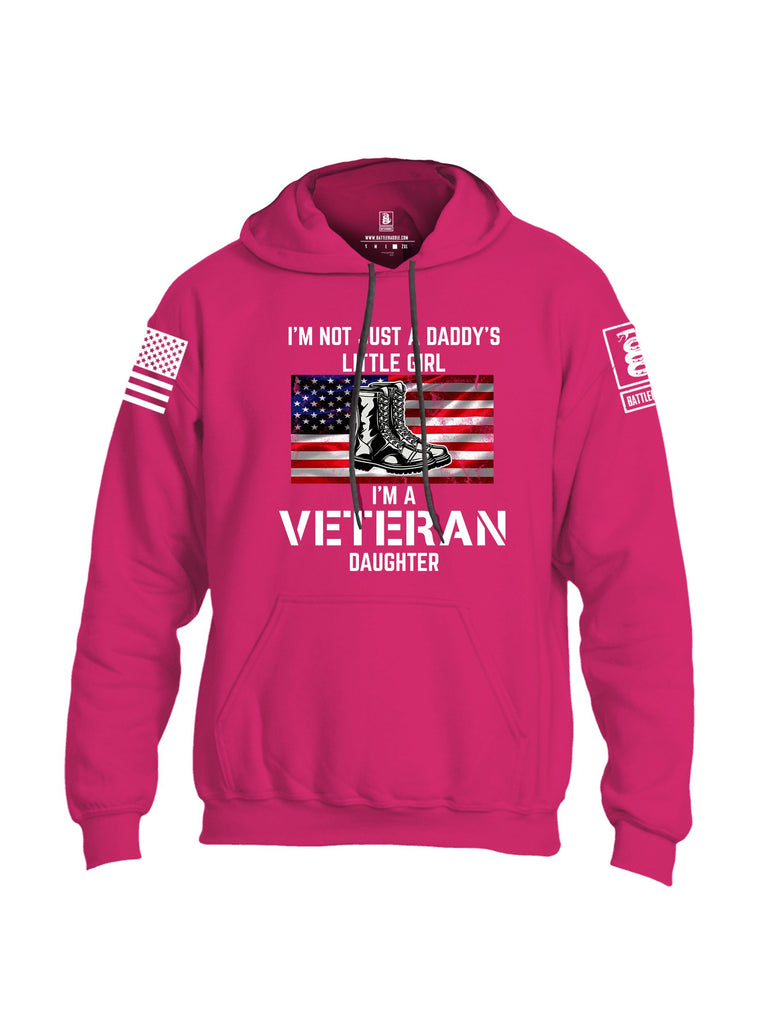Battleraddle Veterans Daughter Daddys Girl White Sleeves Uni Cotton Blended Hoodie With Pockets