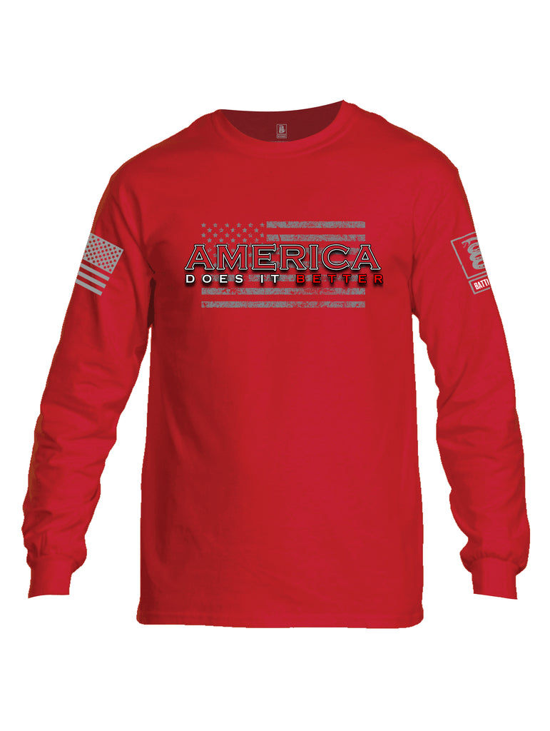 Battleraddle America Does It Better {sleeve_color} Sleeves Men Cotton Crew Neck Long Sleeve T Shirt