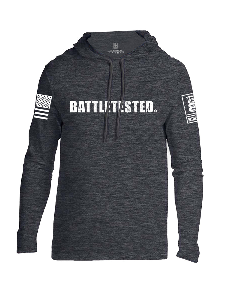 Battleraddle Battletested White {sleeve_color} Sleeves Men Cotton Thin Cotton Lightweight Hoodie