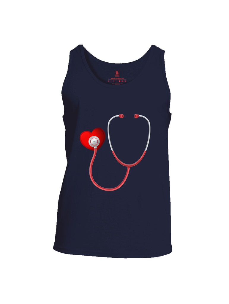 Battleraddle Heart Stethoscope Red Sleeves Men Cotton Cotton Tank Top