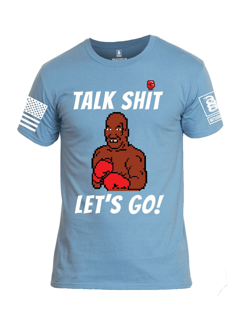 Battleraddle Talk Shit Lets Go White Sleeves Men Cotton Crew Neck T-Shirt