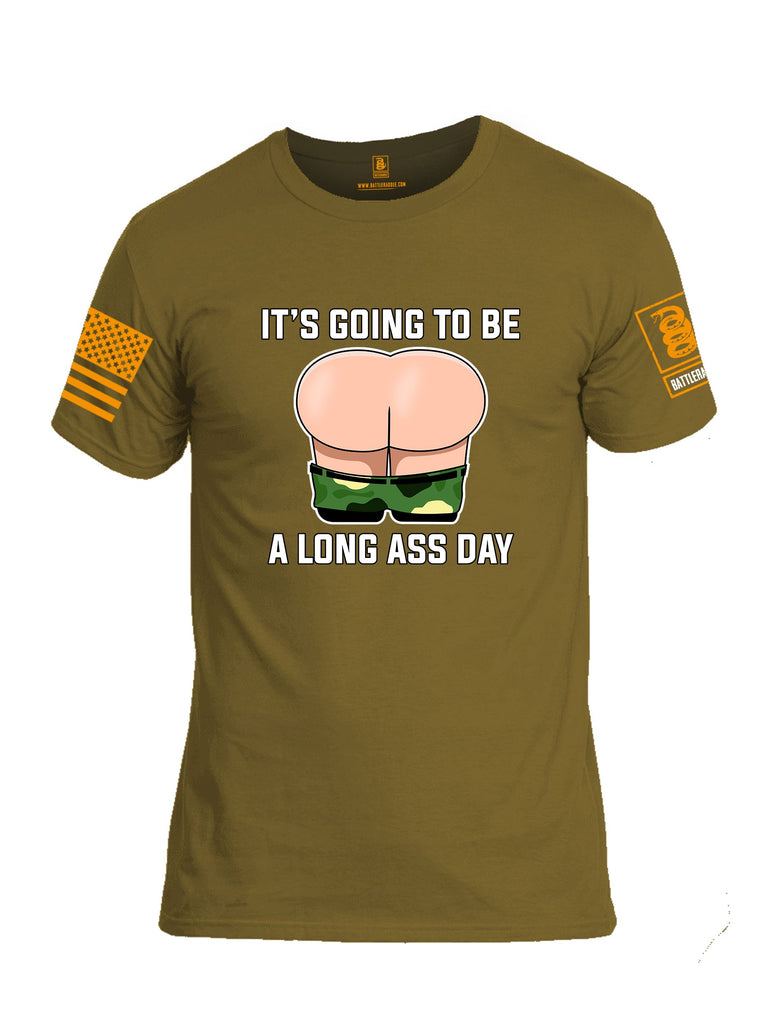 Battleraddle Long Ass Day Orange Sleeves Men Cotton Crew Neck T-Shirt