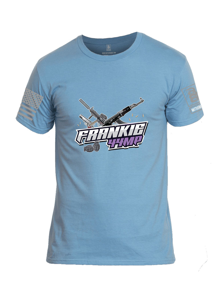 Battleraddle Frankie44Mp Gaming Cross Rifles Grey Sleeves Men Cotton Crew Neck T-Shirt