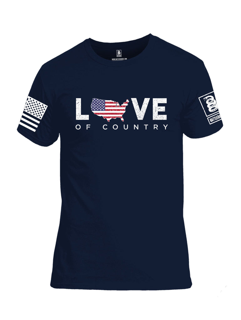 Battleraddle Love Of Country White Sleeves Men Cotton Crew Neck T-Shirt
