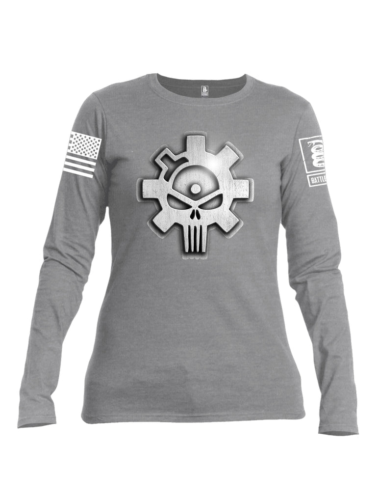 Battleraddle Superpatriot Heavy Duty Ar15 Bolt Expounder Skull Women Cotton Crew Neck Long Sleeve T Shirt