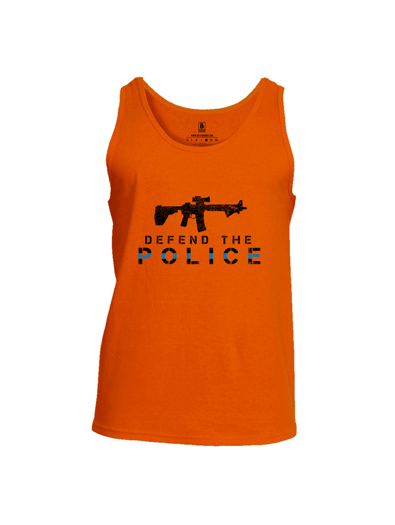 Battleraddle Defend The Police White {sleeve_color} Sleeves Men Cotton Cotton Tank Top