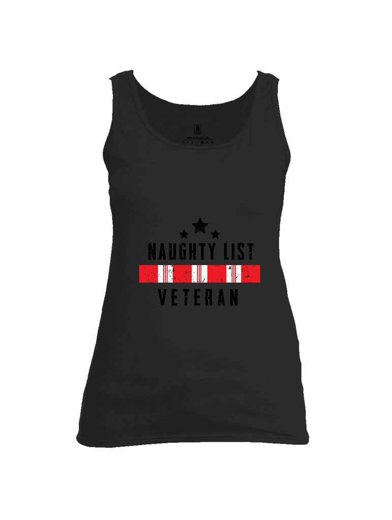 Battleraddle Naughty List Veteran Black Sleeves Women Cotton Cotton Tank Top