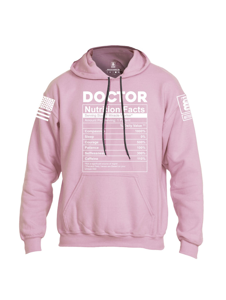 Battleraddle Doctor Nutrition Facts White Sleeves Uni Cotton Blended Hoodie With Pockets