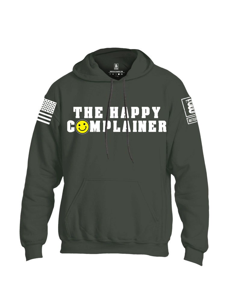 Battleraddle The Happy Complainer White Sleeves Uni Cotton Blended Hoodie With Pockets