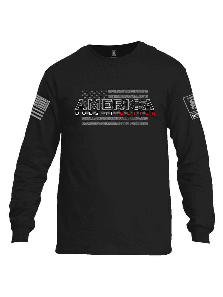 Battleraddle America Does It Better {sleeve_color} Sleeves Men Cotton Crew Neck Long Sleeve T Shirt