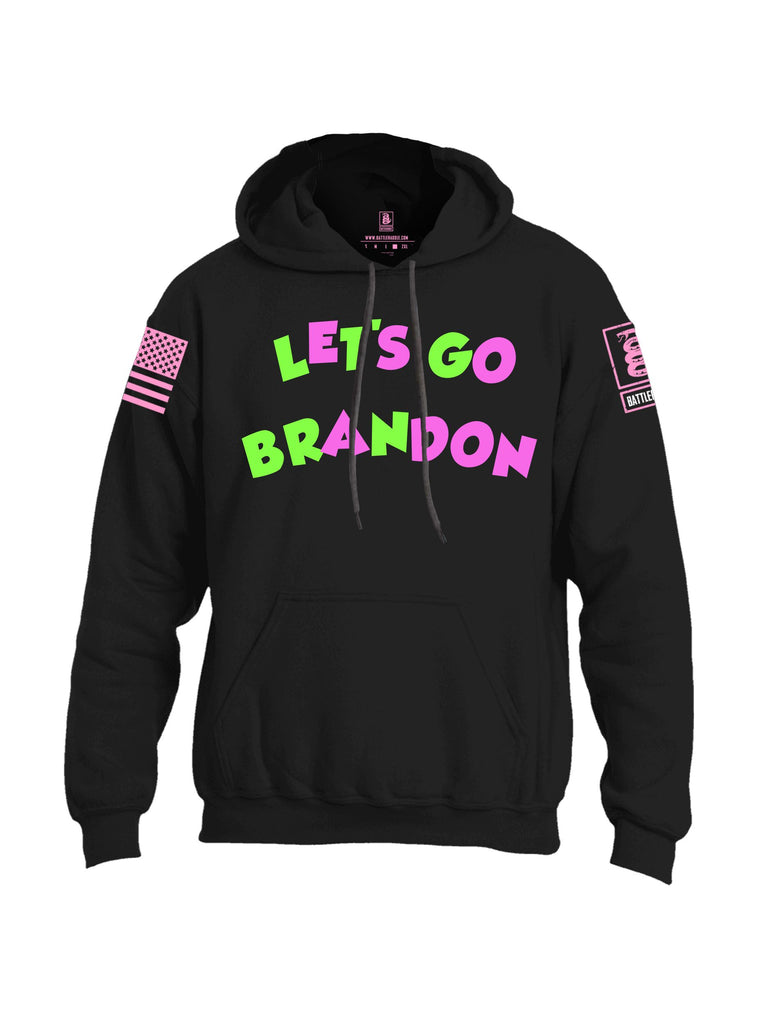 Battleraddle Lets Go Brandon Pink Sleeves Uni Cotton Blended Hoodie With Pockets