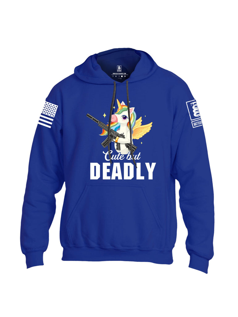 Battleraddle Cute But Deadly White Sleeves Uni Cotton Blended Hoodie With Pockets