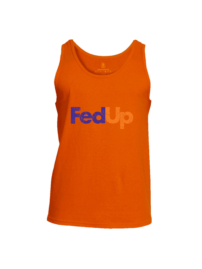 Battleraddle Fed Up Orange {sleeve_color} Sleeves Men Cotton Cotton Tank Top