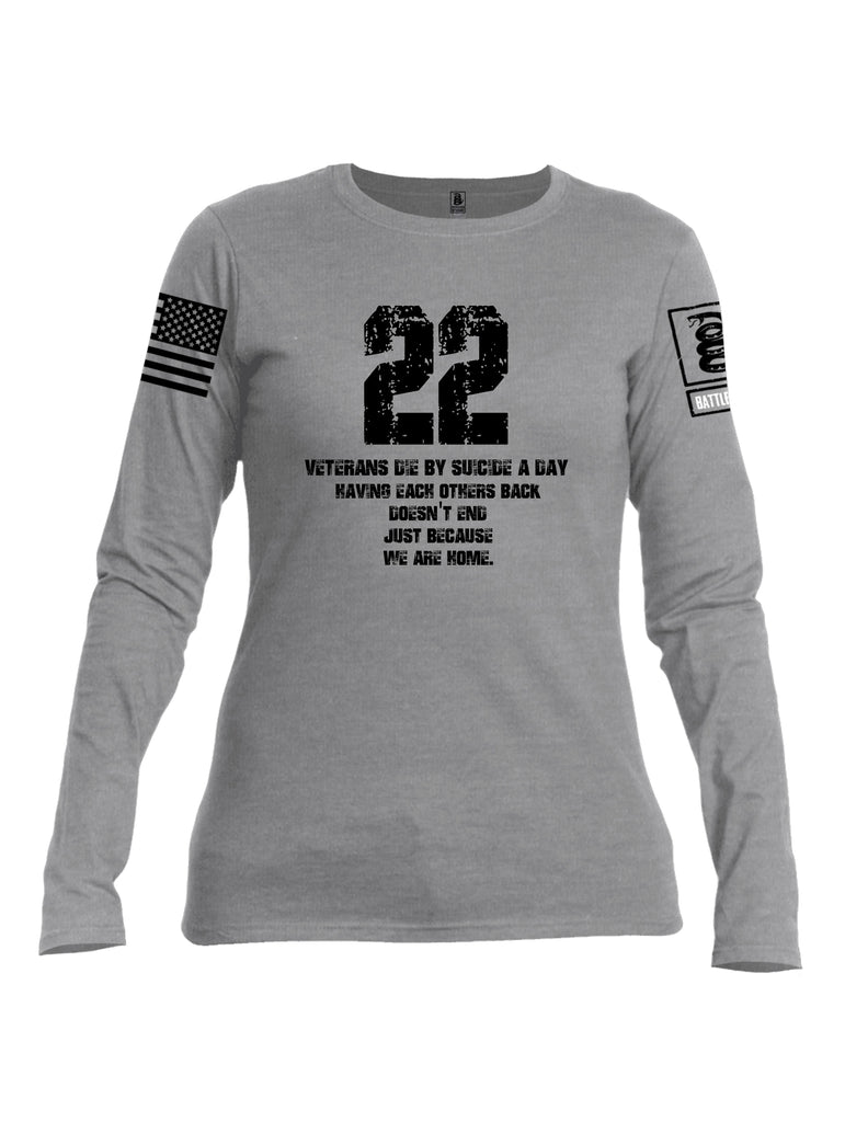 Battleraddle 22 A Day Black {sleeve_color} Sleeves Women Cotton Crew Neck Long Sleeve T Shirt