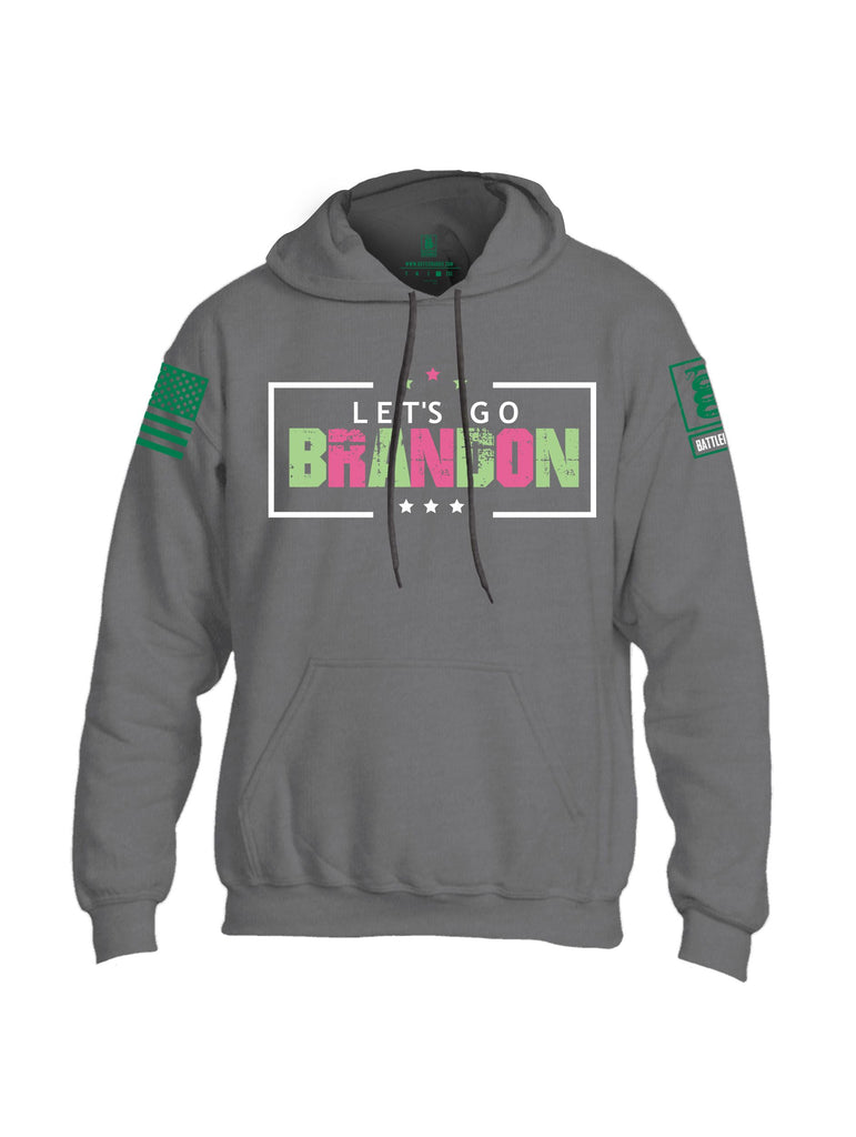 Battleraddle Lets Go Brandon Pearl Green Sleeves Uni Cotton Blended Hoodie With Pockets