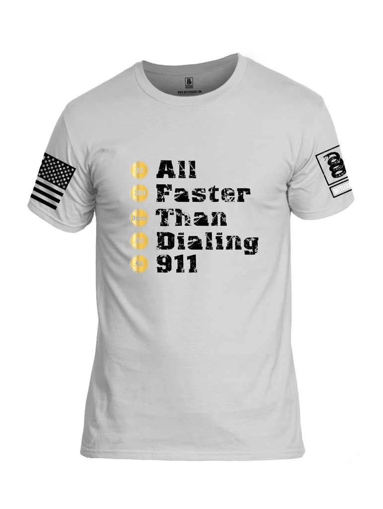 Battleraddle All Faster Than Dialing 911 Black Sleeves Men Cotton Crew Neck T-Shirt