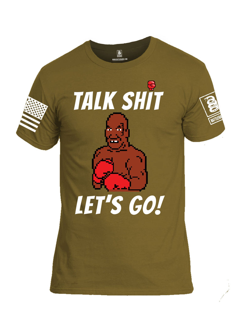 Battleraddle Talk Shit Lets Go White Sleeves Men Cotton Crew Neck T-Shirt