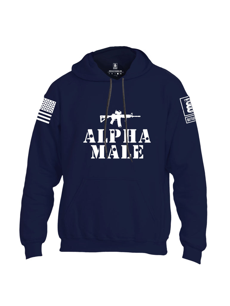 Battleraddle Alpha Male White Sleeves Uni Cotton Blended Hoodie With Pockets