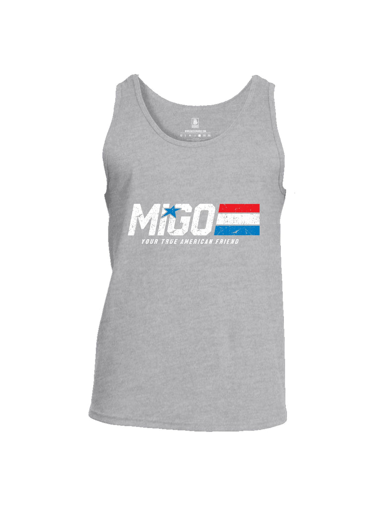 Battleraddle Migo Your True American Friend White Sleeves Men Cotton Cotton Tank Top