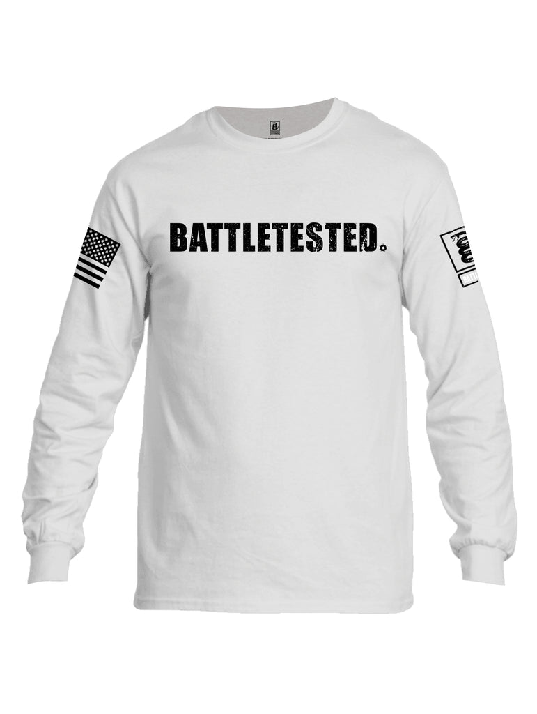 Battleraddle Battletested Black {sleeve_color} Sleeves Men Cotton Crew Neck Long Sleeve T Shirt