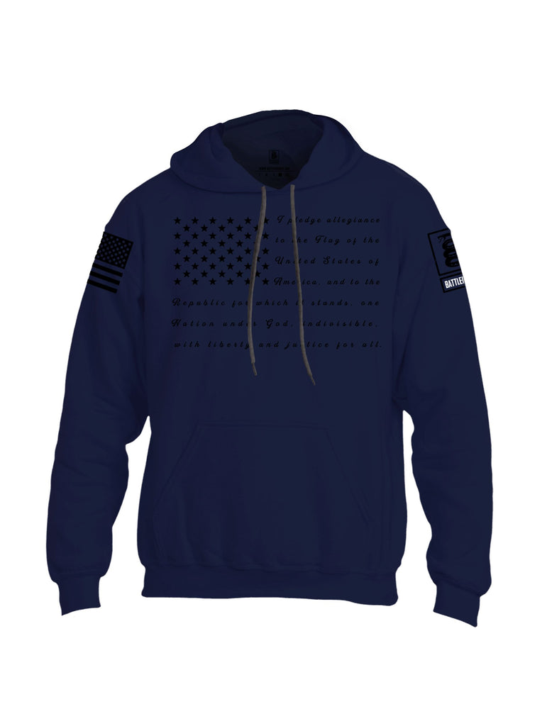 Battleraddle Pledge Of Allegiance Black Sleeves Uni Cotton Blended Hoodie With Pockets