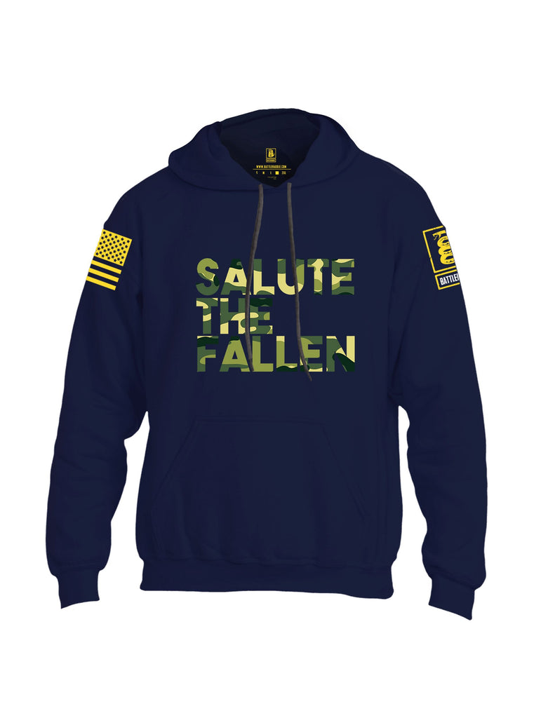 Battleraddle Salute The Fallen Yellow Sleeves Uni Cotton Blended Hoodie With Pockets