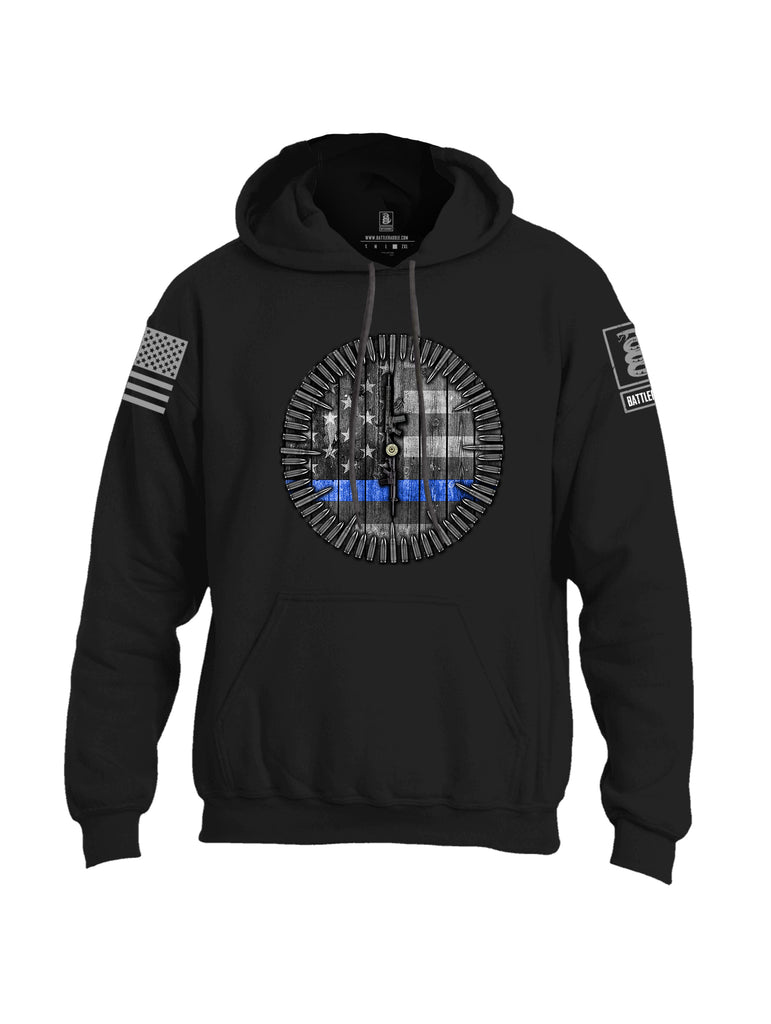 Battleraddle I Got Your Six Oclock Thin Blue Line Flag Uni Cotton Blended Hoodie With Pockets