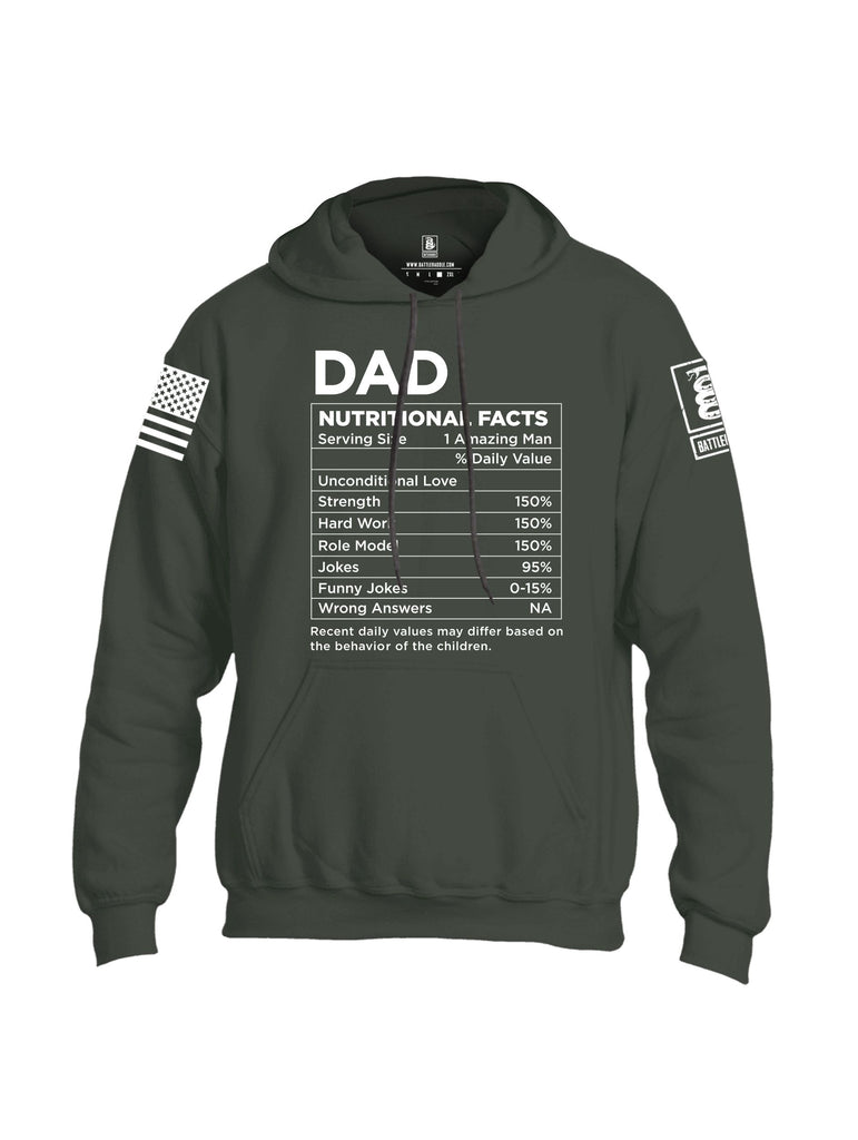 Battleraddle Dad Nutritional Facts White Sleeves Uni Cotton Blended Hoodie With Pockets