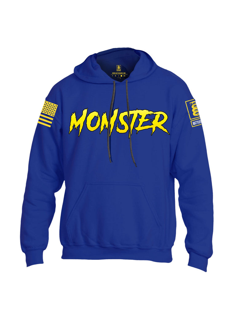 Battleraddle Momster Yellow Sleeves Uni Cotton Blended Hoodie With Pockets
