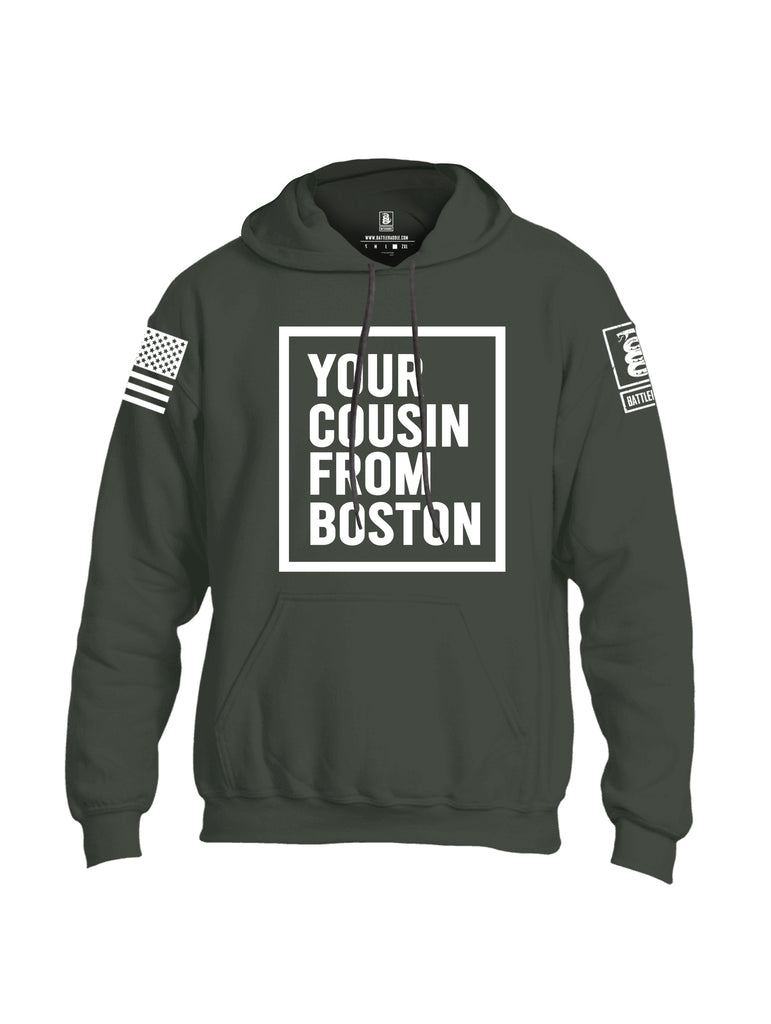 Battleraddle Your Cousin From Boston {sleeve_color} Sleeves Uni Cotton Blended Hoodie With Pockets