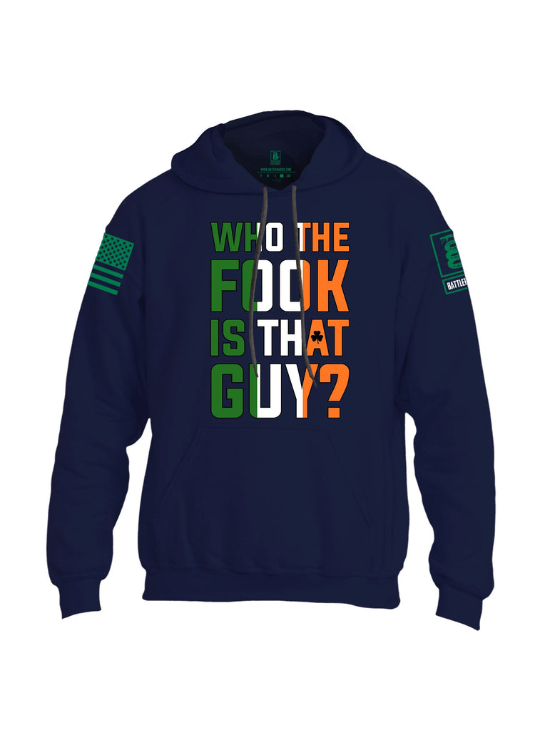 Battleraddle Who The Fuck Is That Guy Pearl Green Sleeves Uni Cotton Blended Hoodie With Pockets