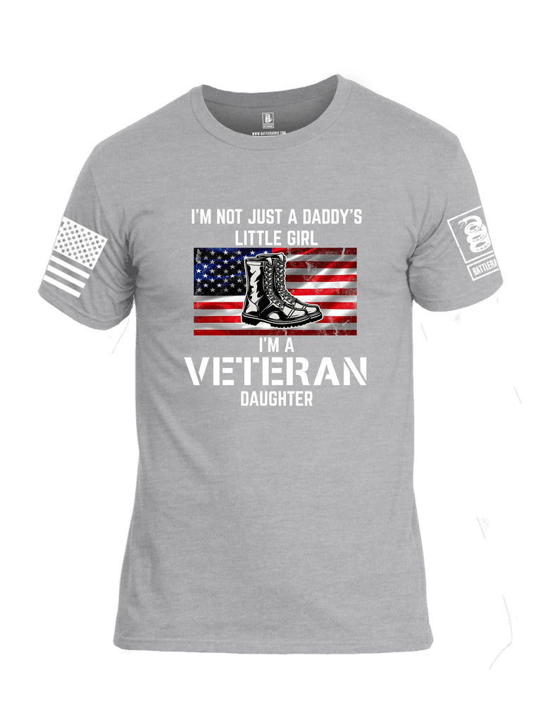 Battleraddle Veterans Daughter Daddys Girl White Sleeves Men Cotton Crew Neck T-Shirt