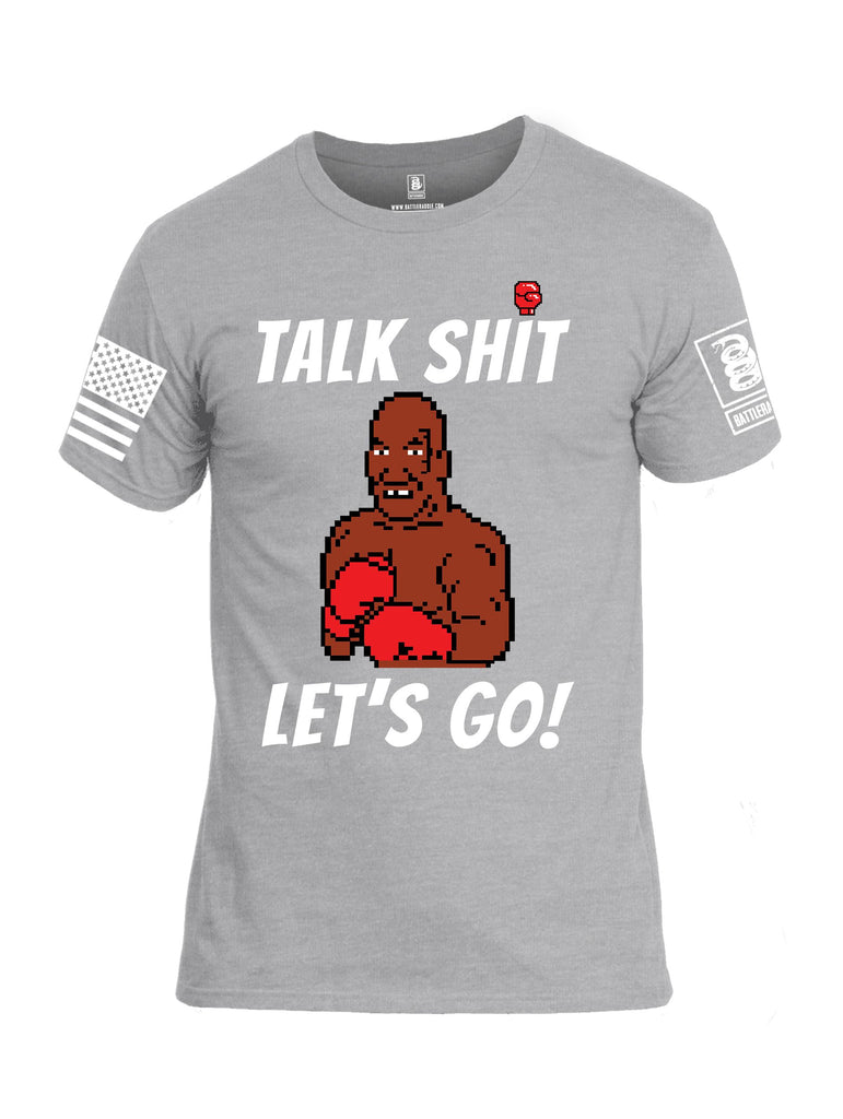 Battleraddle Talk Shit Lets Go White Sleeves Men Cotton Crew Neck T-Shirt