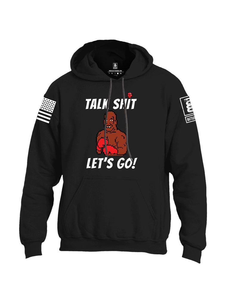Battleraddle Talk Shit Lets Go White Sleeves Uni Cotton Blended Hoodie With Pockets