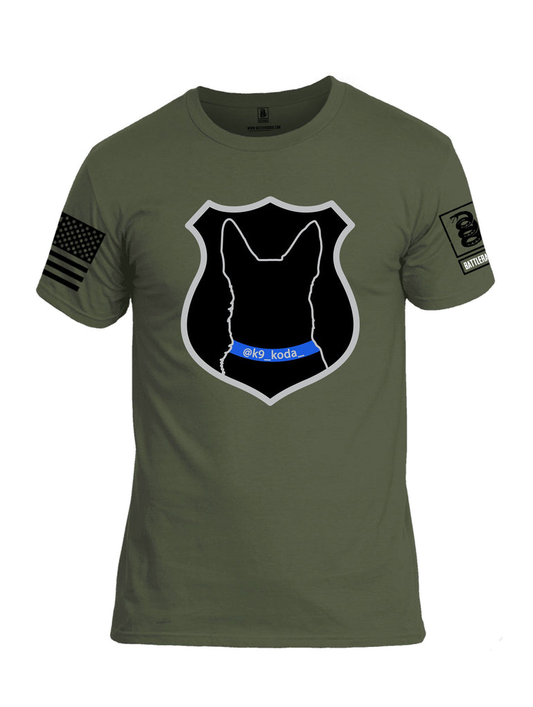 Battleraddle K9 Koda {sleeve_color} Sleeves Men Cotton Crew Neck T-Shirt