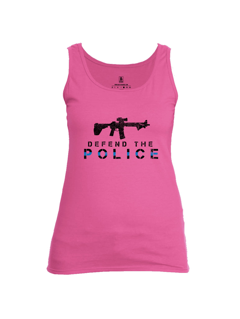 Battleraddle Defend The Police White {sleeve_color} Sleeves Women Cotton Cotton Tank Top